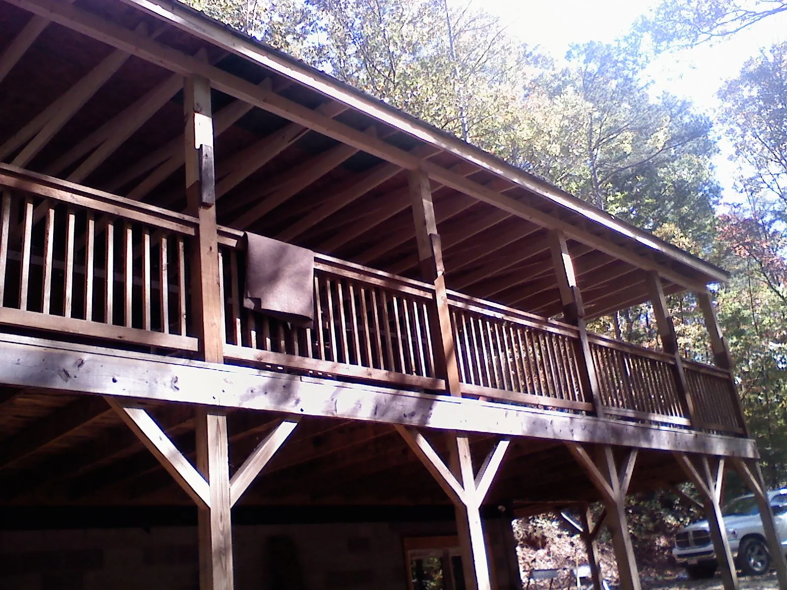 Timber framing under a new elevated porch and deck — Roof Leak Repair in Bon Aqua by Roofing Brothers